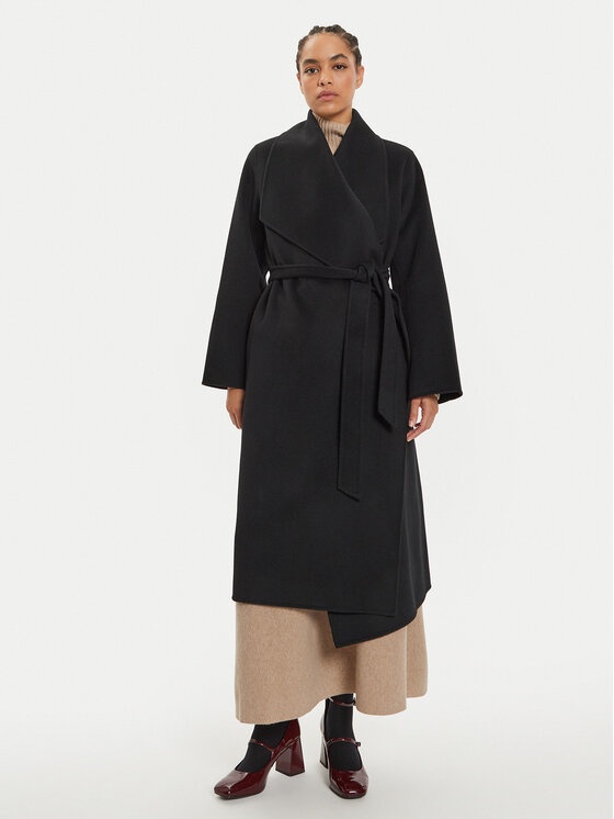 IVY OAK Cappotto di lana Carrie Rose IO111048 Nero Loose Fit, taglia : 40