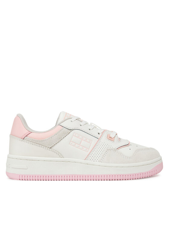Sneakers Tommy Jeans Tjw Retro Basket Washed Suede EN0EN02773 Alb