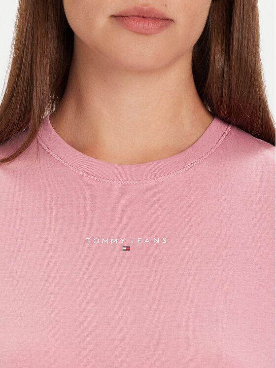 Tommy Jeans Tommy Jeans Póló Linear DW0DW21964 Rózsaszín Regular Fit