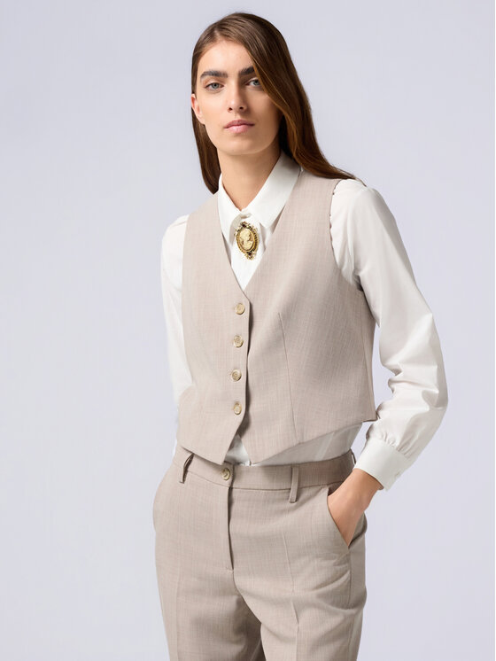 Oltre Oltre Giacca outdoor L021R000026N002 Écru Cropp Fit