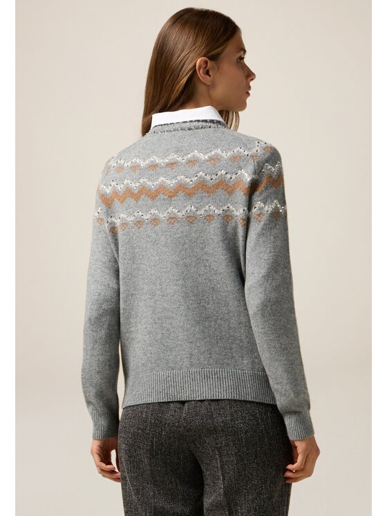 Oltre Oltre Cardigan M367J005111N0S3 Grigio Regular Fit