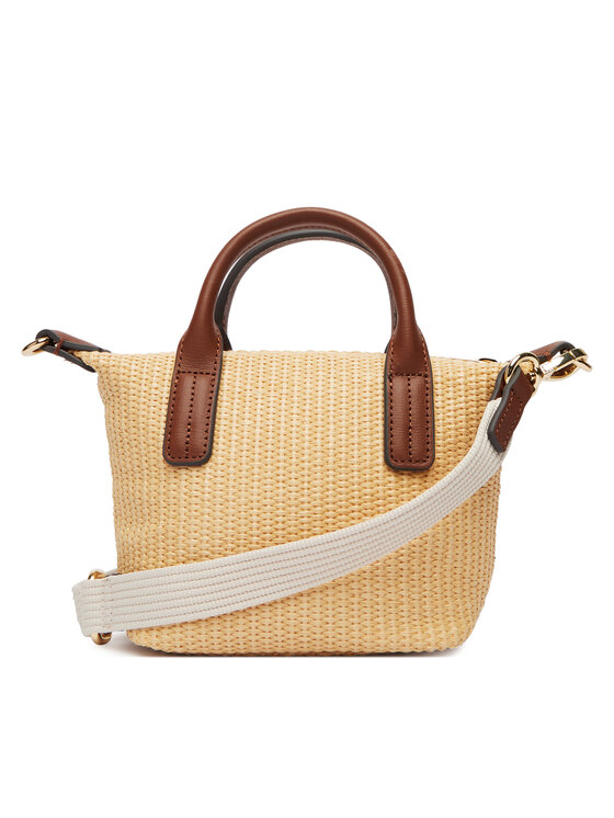 Tommy Hilfiger Tommy Hilfiger Torbica Popette Micro Tote Raffia AW0AW18526 Bež