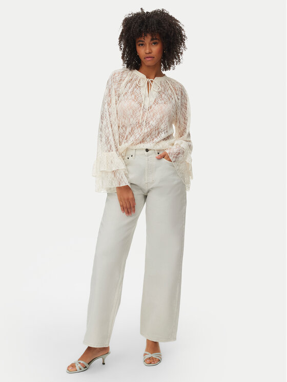 Vero Moda Vero Moda Bluzka Loulou 10345400 Biały Loose Fit
