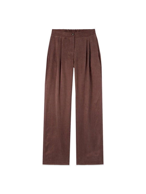 Oltre Oltre Spodnie materiałowe P027R009547N032 Brązowy Regular Fit