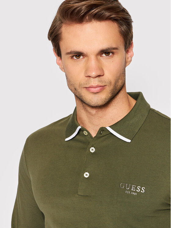 Guess Guess Polo M2YP36 J1311 Zielony Extra Slim Fit