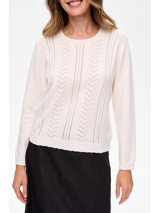 blue shadow blue shadow Sweter Elii Écru Regular Fit