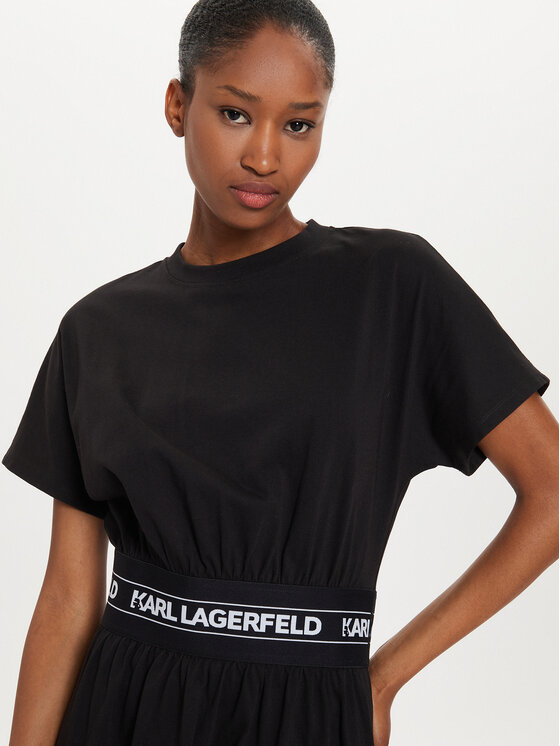 KARL LAGERFELD KARL LAGERFELD Vsakodnevna obleka 245W1351 Črna Regular Fit