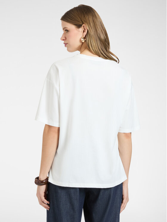 Elena Mirò Elena Mirò T-Shirt G015Z000653N011 Biały Regular Fit