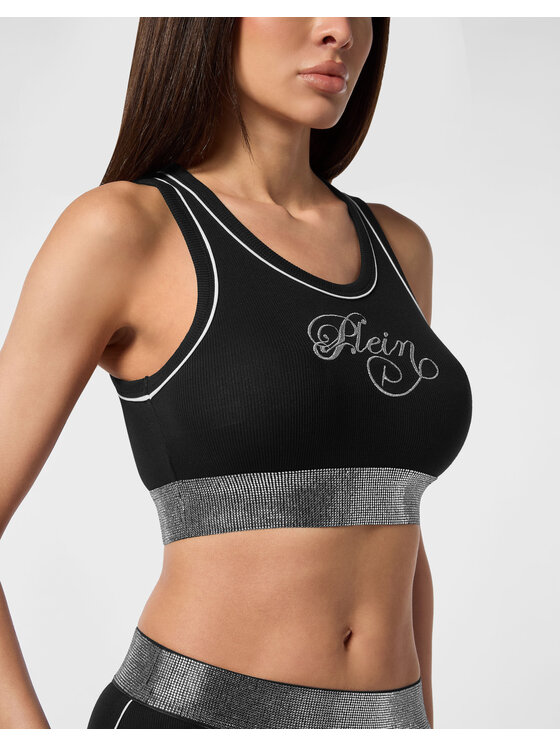 PHILIPP PLEIN PHILIPP PLEIN Tank top 27385 Czarny Skin Tight Fit