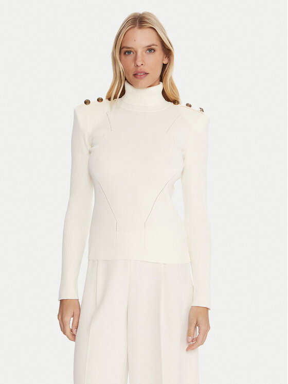 Gaudi Gaudi Rollkragenpullover 521FD53037 Écru Regular Fit
