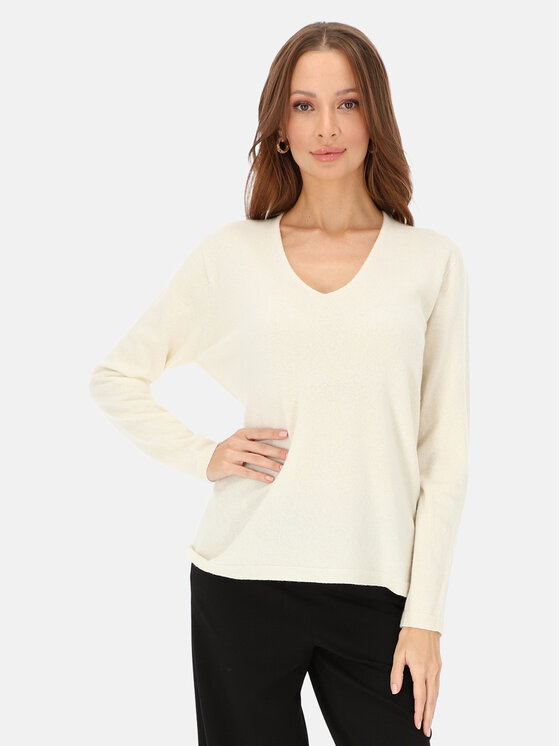 L’AF L’AF Sweter Nomi Kremowy Regular Fit
