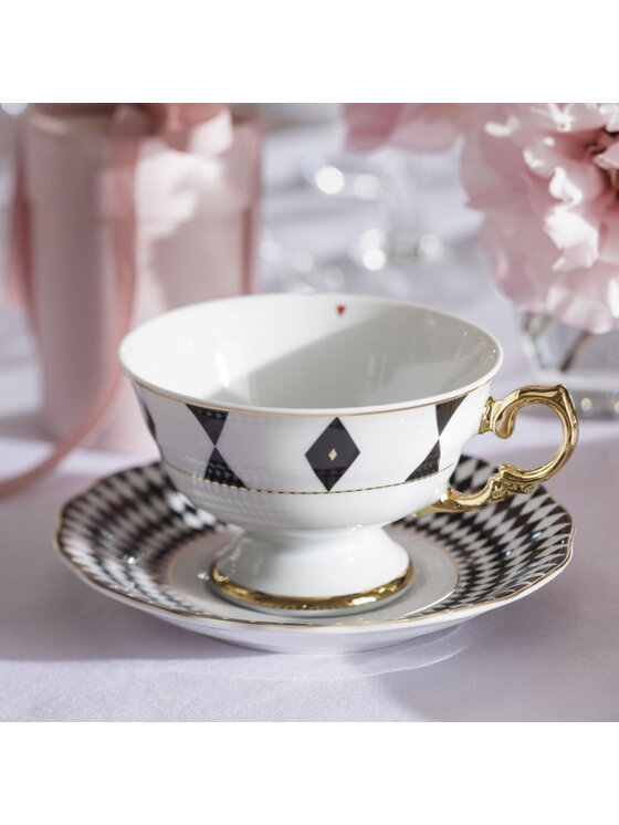 Ćmielów Ćmielów Filiżanka do herbaty Dama Kier Biały