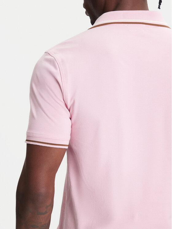 United Colors Of Benetton United Colors Of Benetton Тениска с яка и копчета 3F9HU302E Розов Regular Fit