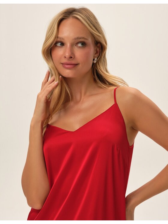 Esotiq Esotiq Koszula nocna 42089 Czerwony Regular Fit