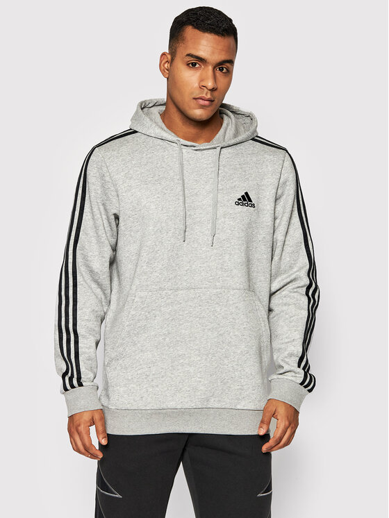 adidas adidas Суитшърт Essentials Fleece 3-Stripes GK9084 Сив Regular Fit