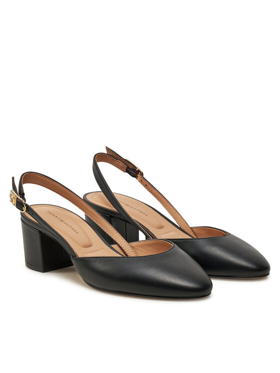 Tommy Hilfiger Tommy Hilfiger Lodičky Pump Slingback Smooth Leather FW0FW08621 Čierna