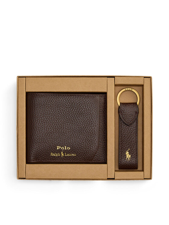 Polo Ralph Lauren Polo Ralph Lauren Компелкт портфейл и ключодържател Pbl Gftbx 2-Gbx 405974635002 Тъмнокафяв