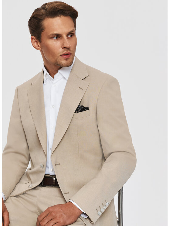 Pako Lorente Pako Lorente Marynarka P26SF-3G-006 Beżowy Slim Fit