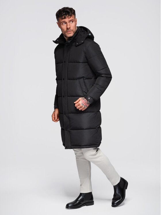 Ombre Ombre Kurtka zimowa OM-JALJ-0309 Czarny Regular Fit