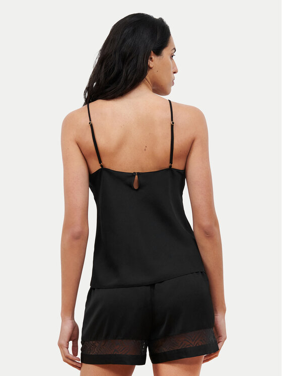 Chantelle Chantelle Тениска на пижама C11V10 Черен Regular Fit