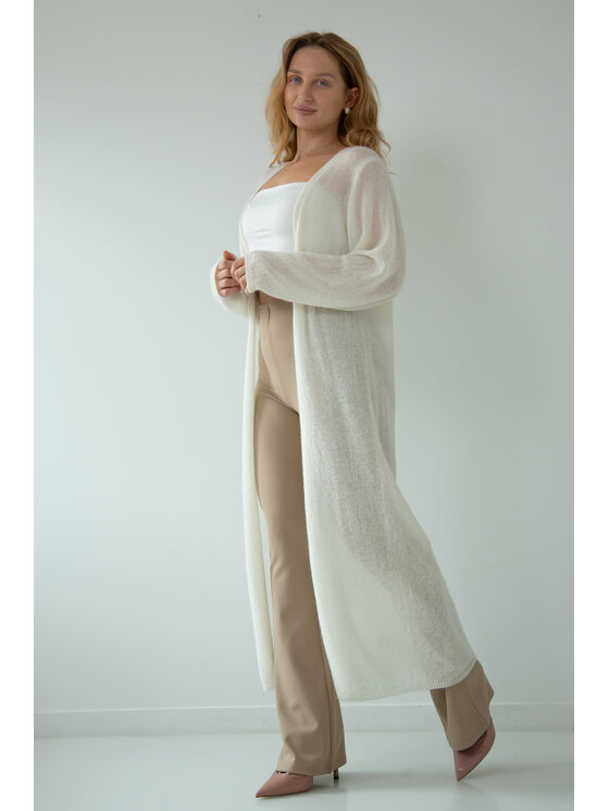 Fobya Fobya Kardigan F2042 Écru Basic Fit