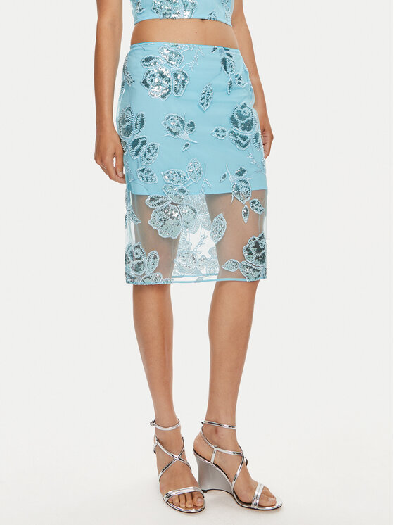ROTATE ROTATE Pouzdrová sukně Dula 1125722963 Modrá Slim Fit