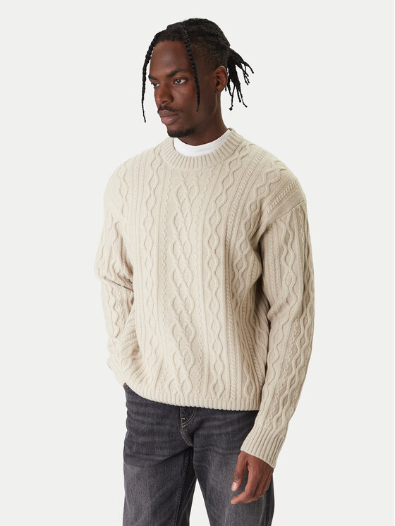 BOSS BOSS Sweater Kableto 50548689 Bézs Regular Fit