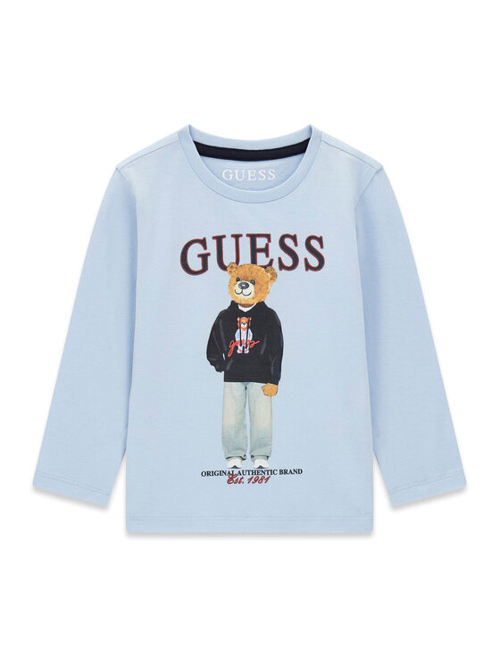 Guess Bluza N6YI06 K3794 Svetlo modra Regular Fit