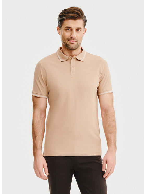 Pako Lorente Pako Lorente Polo P25SF-TX-004 Brązowy Classic Fit