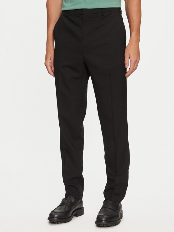AMI PARIS AMI PARIS Bavlnené nohavice HTR013.WV0044 Čierna Regular Fit