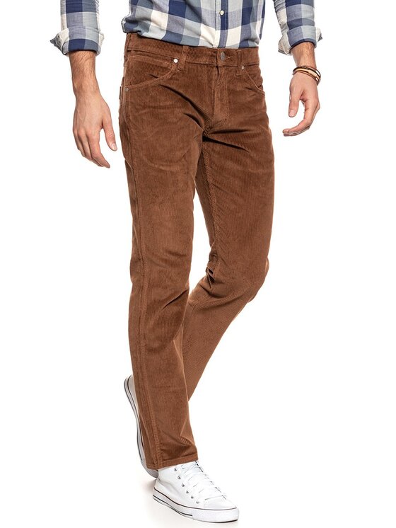 Wrangler Wrangler Pantaloni di tessuto GREENSBORO Marrone Straight Fit