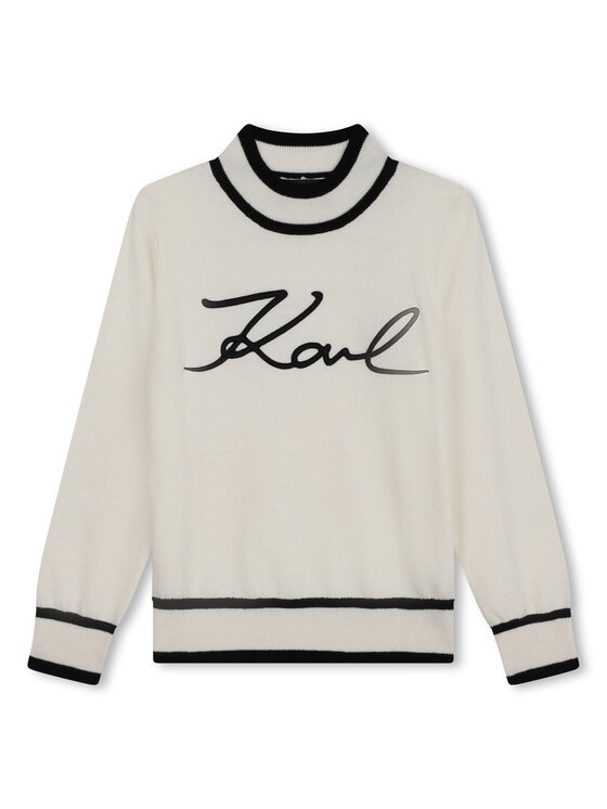 Karl Lagerfeld Kids Karl Lagerfeld Kids Sweter Z30218/122 Écru Regular Fit