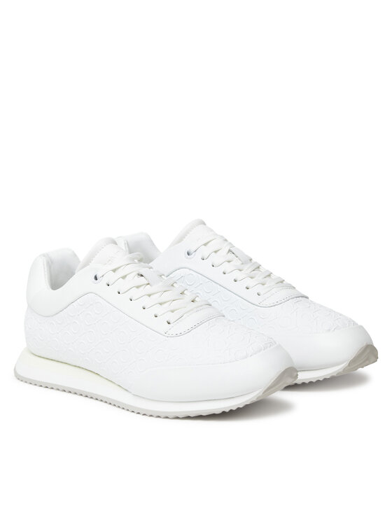 Calvin Klein Calvin Klein Sneakersy Runner Lace Up Mono Pu HW0HW02574 Biela