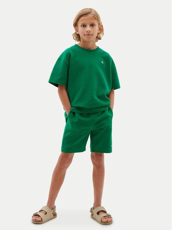 Calvin Klein Jeans Calvin Klein Jeans Súprava Tričko a šortky Ottoman LVCKSJI19B Zelená Regular Fit
