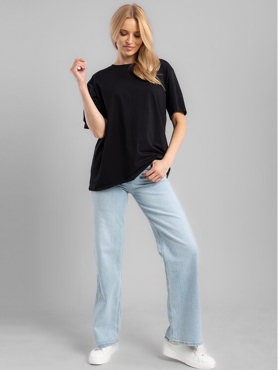 Perso Perso T-Shirt TCE245521F Czarny Regular Fit