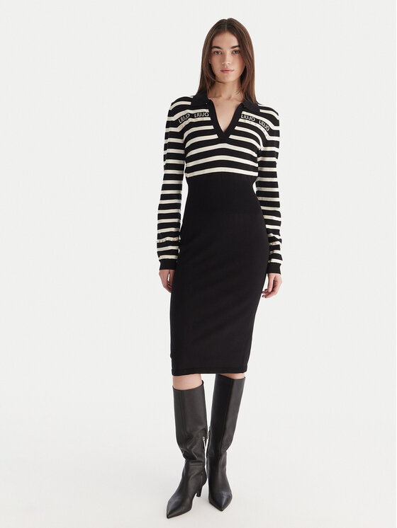 Liu Jo Liu Jo Úpletové šaty TF5215 MS63L Černá Regular Fit