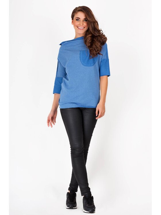 Awama Awama Bluza A091 Niebieski Basic Fit