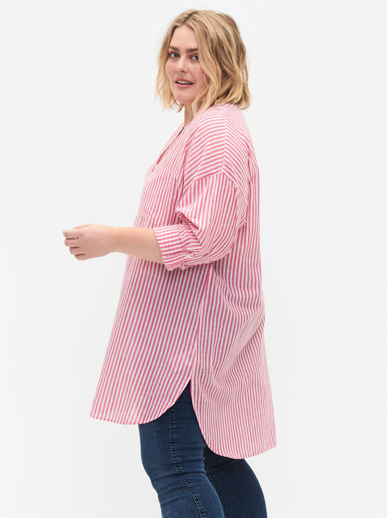 Zizzi Zizzi Haljina košulja CA02353B Crvena Loose Fit