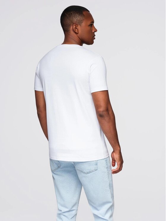 Ombre Ombre T-Shirt OM-TSPT-0231 Biały Regular Fit