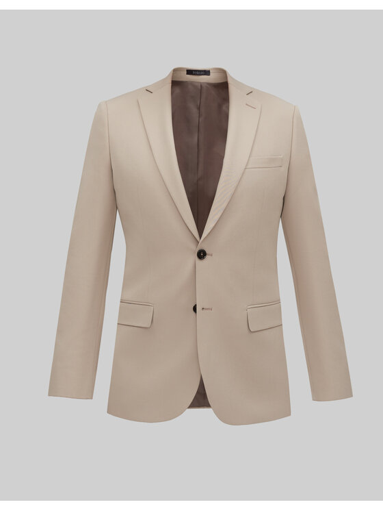 Borgio Borgio Marynarka lido_02_bz Beżowy Slim Fit