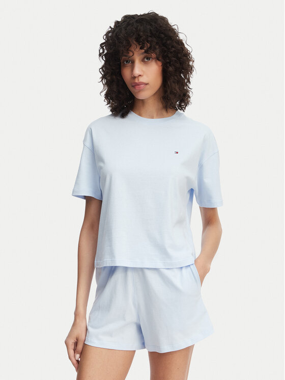 Tommy Hilfiger Tommy Hilfiger Πιτζάμα UW0UW05912 Ανοιχτό μπλε Regular Fit
