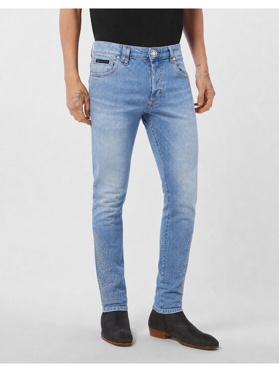 PHILIPP PLEIN PHILIPP PLEIN Jeansy 28039 Niebieski jasny Straight Leg