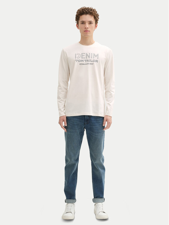 Tom Tailor Denim Tom Tailor Denim Longsleeve 1043484 Écru Regular Fit