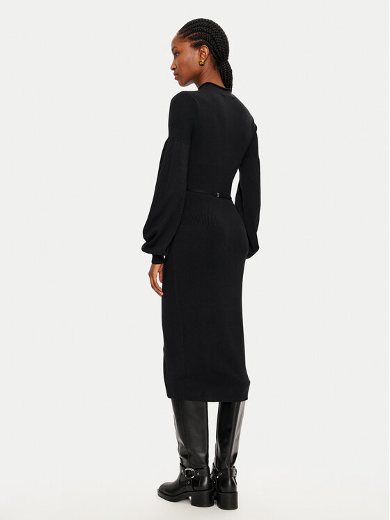 TWINSET TWINSET Strickkleid 242TP3591 Schwarz Slim Fit