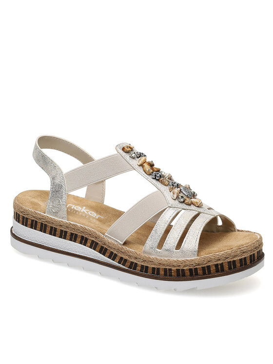 Rieker Rieker Sandalen V7949-90 Silber rhodiniert