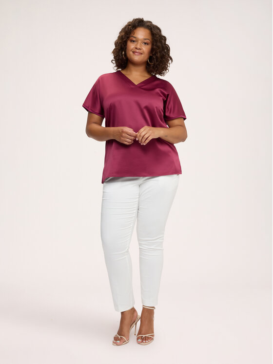 Fiorella Rubino Fiorella Rubino T-shirt G0D4L009277N029 Bordeaux Boxy Fit