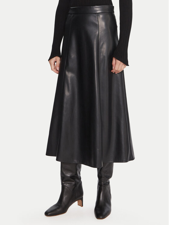 Marella Marella Пола от имитация на кожа Vally 2525776022 Черен Regular Fit
