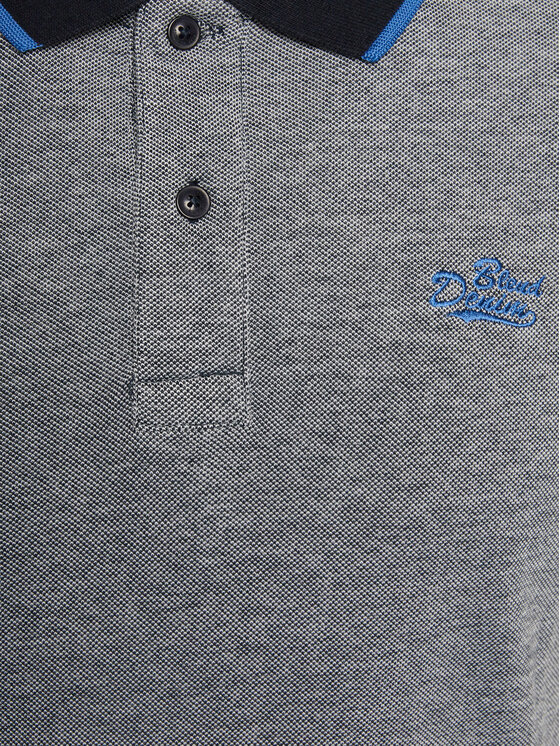 Blend Blend Тениска с яка и копчета 20716469 Сив Regular Fit