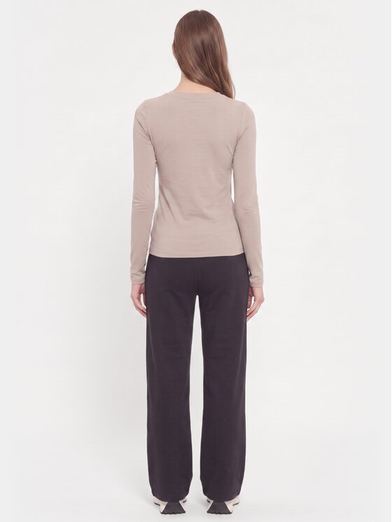 BASICLO BASICLO Longsleeve BSL-007-30 Beżowy Regular Fit