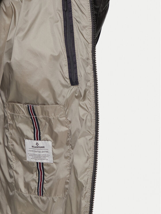 Milestone Milestone Μπουφάν δερμάτινο Tamino 431019 60305 Γκρι Regular Fit
